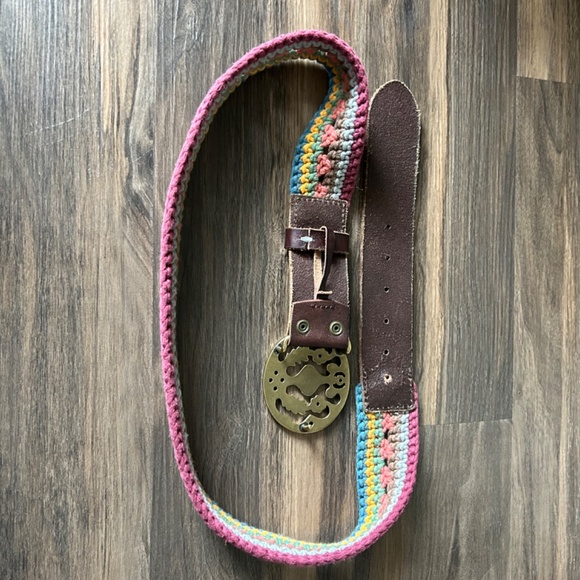 Lucky Brand crochet and leather belt - Picture 9 of 11